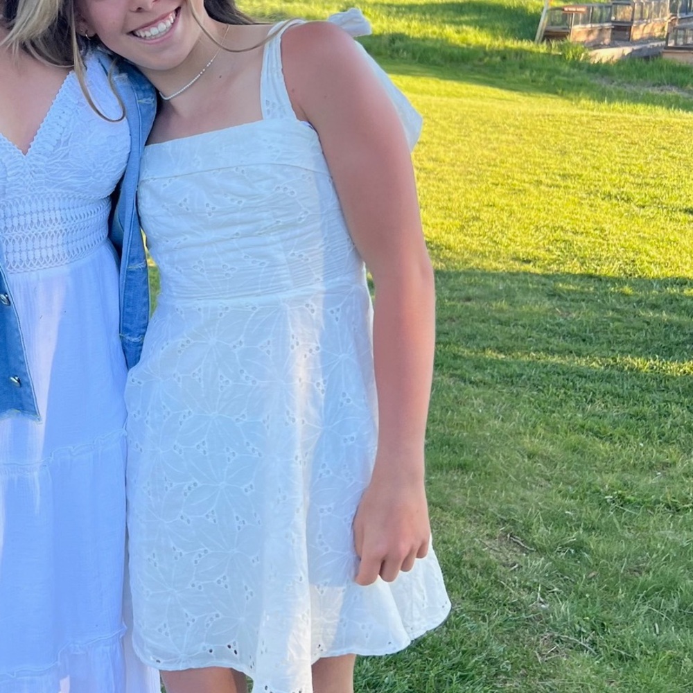 Lulu's White Eyelet Mini Dress